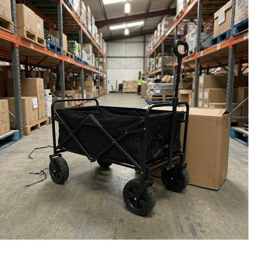 Foldable black garden cart - foldable,