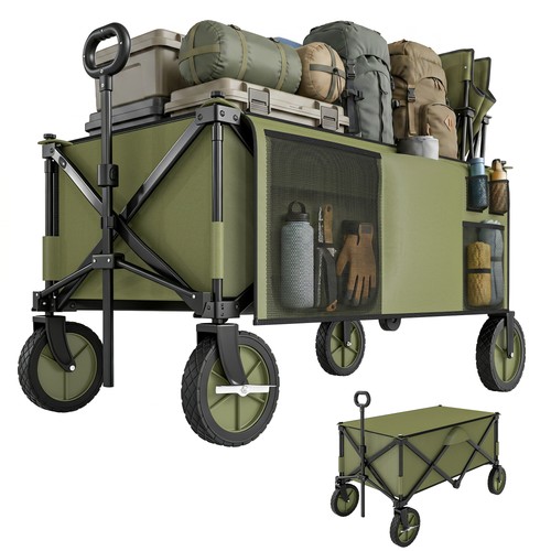 Outsunny folding wagon - wagon, garden